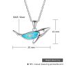 Personalized Unique Whale Shaped Blue Opal Necklace 925 Silver Pendant Necklace For Women Neck Nice Jewelry