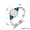 Wholesale Custom 925 Sterling Silver Opal And Sapphire Ring Opal Wedding Rings For Women