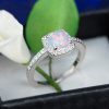 Wholesale Genuine 925 Sterling Silver Opal Engagement Rings For Women Luxury Opal Engagement Ring